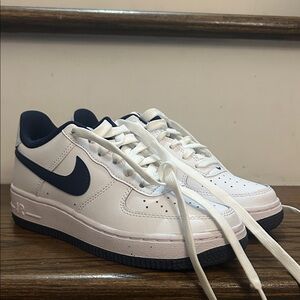 Nike Kids White and Navy Sneakers